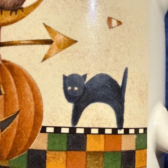 Pair of Halloween Mugs by Debbie Mumm  Owl, Crescent Moon, Frankenstein Oneida - Picture 8 of 15